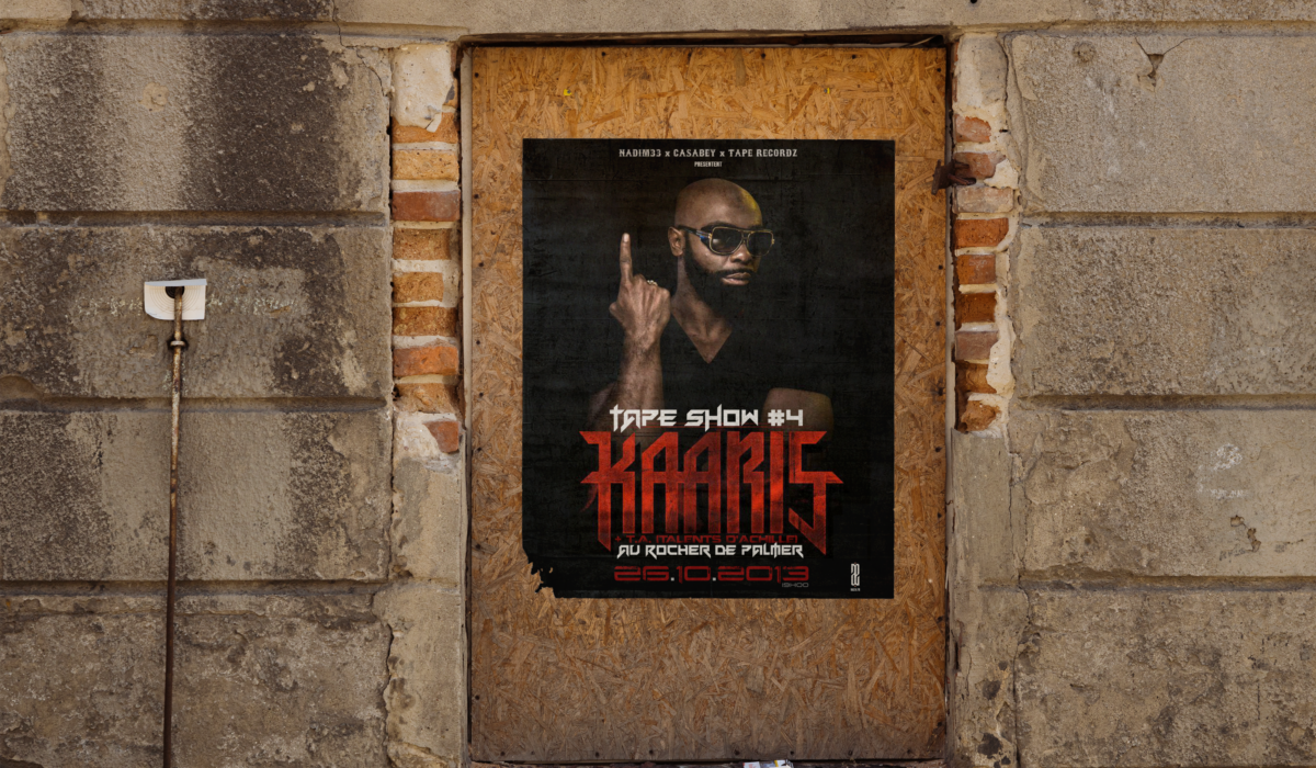 Affiche annonçant le concert de Kaaris au Rocher de Palmer à Cenon.