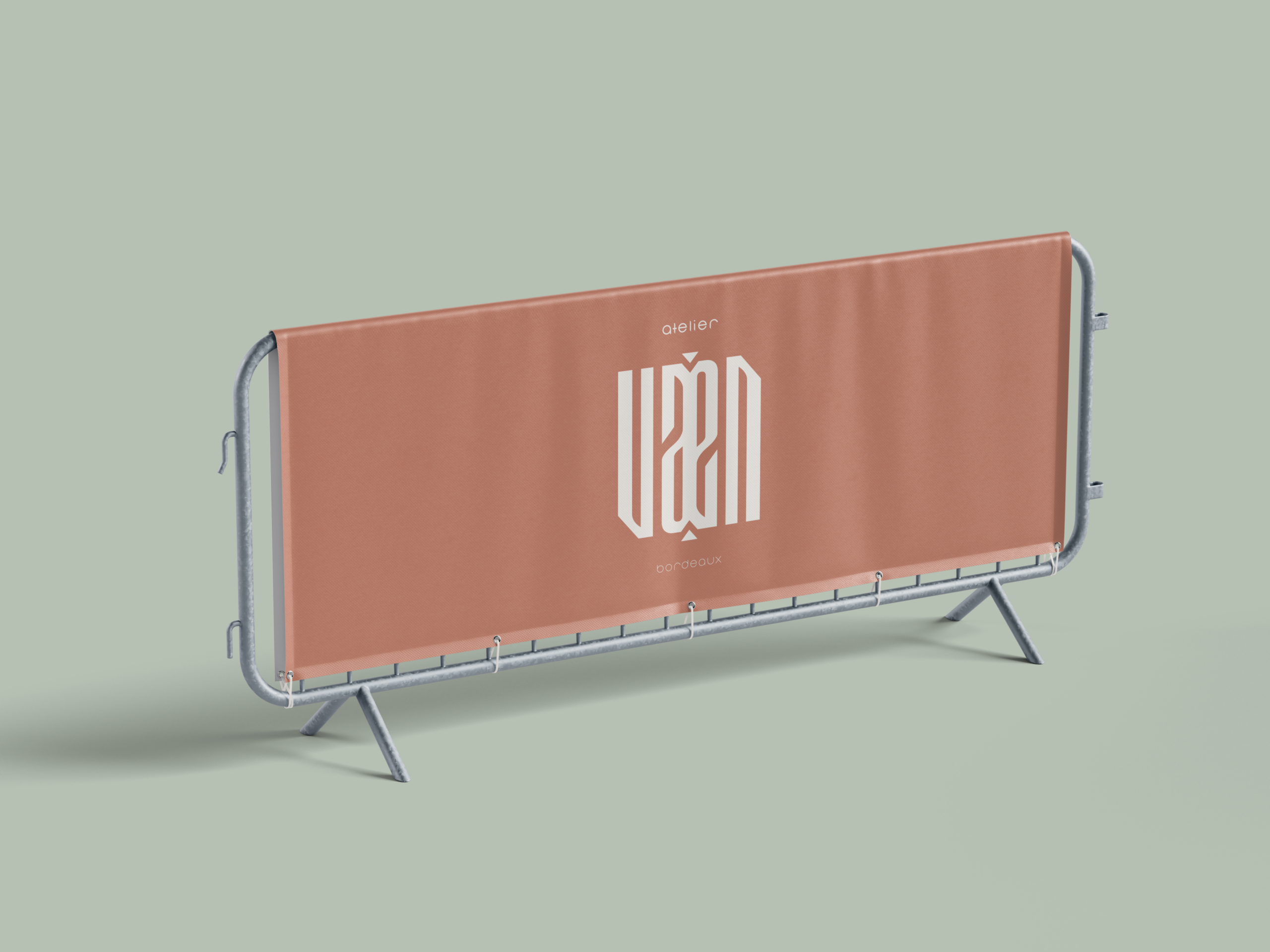 Banderole publicitaire VAEN sur barrière de sécurité type VAUBAN.